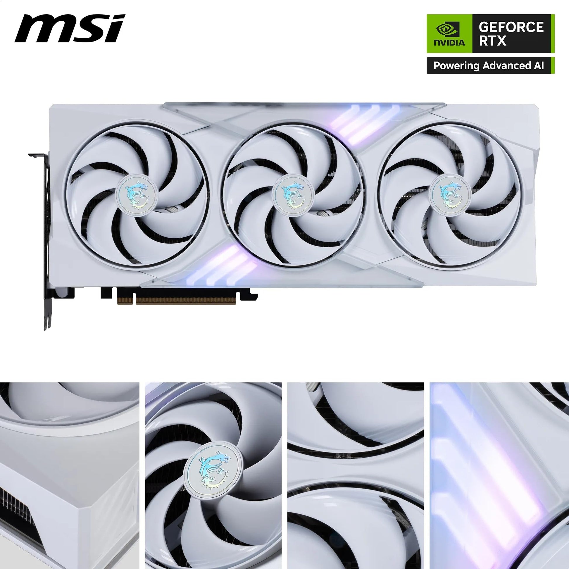 MSI GeForce RTX 5080 Gaming Trio OC White - Side View