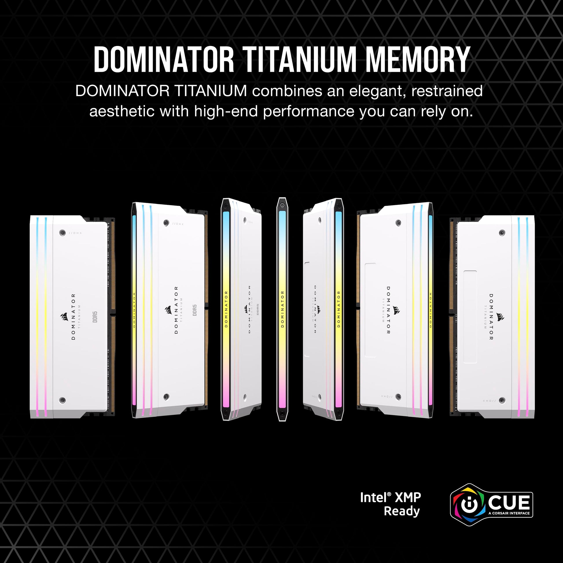 Corsair Dominator Titanium RGB 64GB DDR5-6400 White - Side View