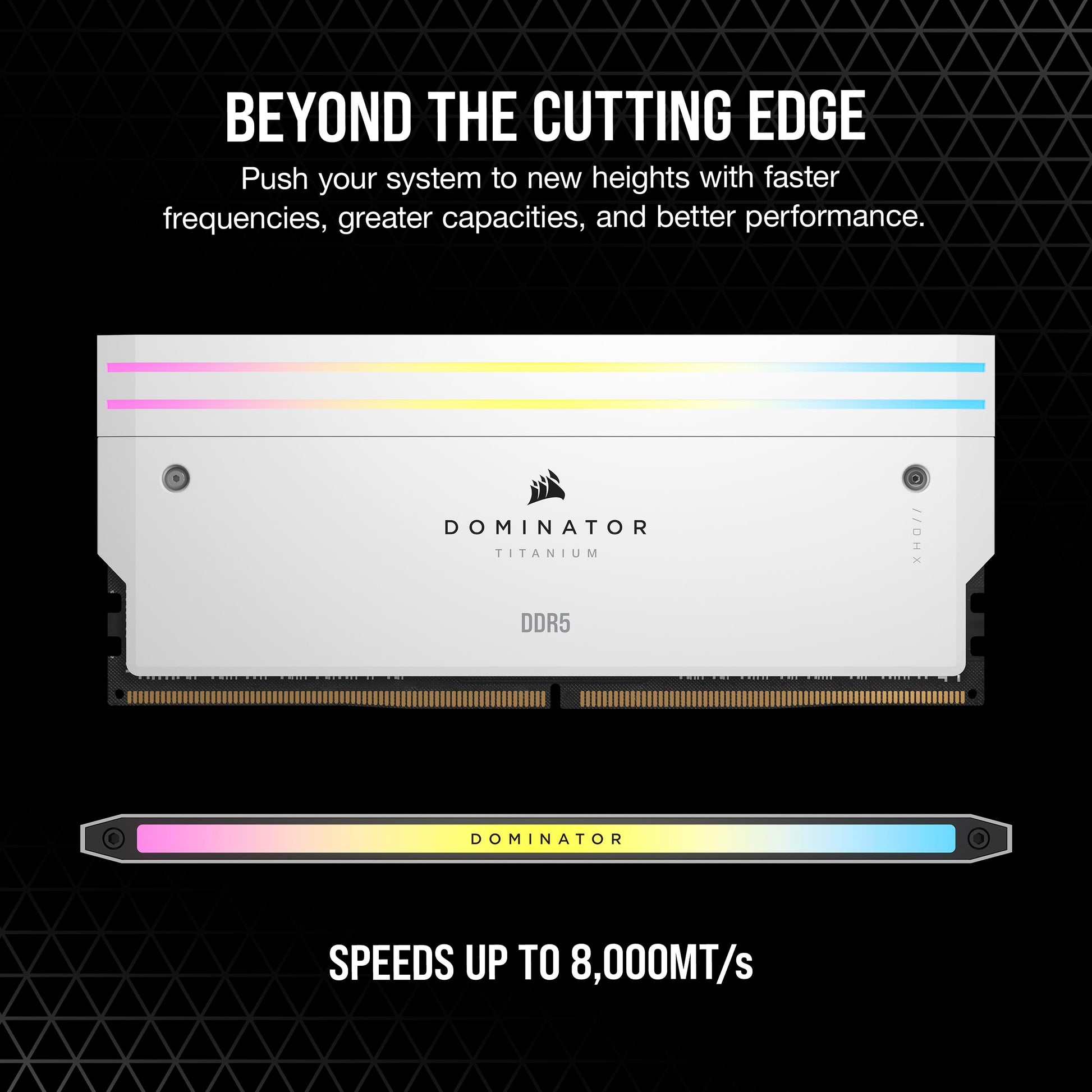 Corsair Dominator Titanium RGB 64GB DDR5-6400 White - Close Up
