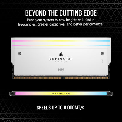 Corsair Dominator Titanium RGB 64GB DDR5-6400 White - Close Up