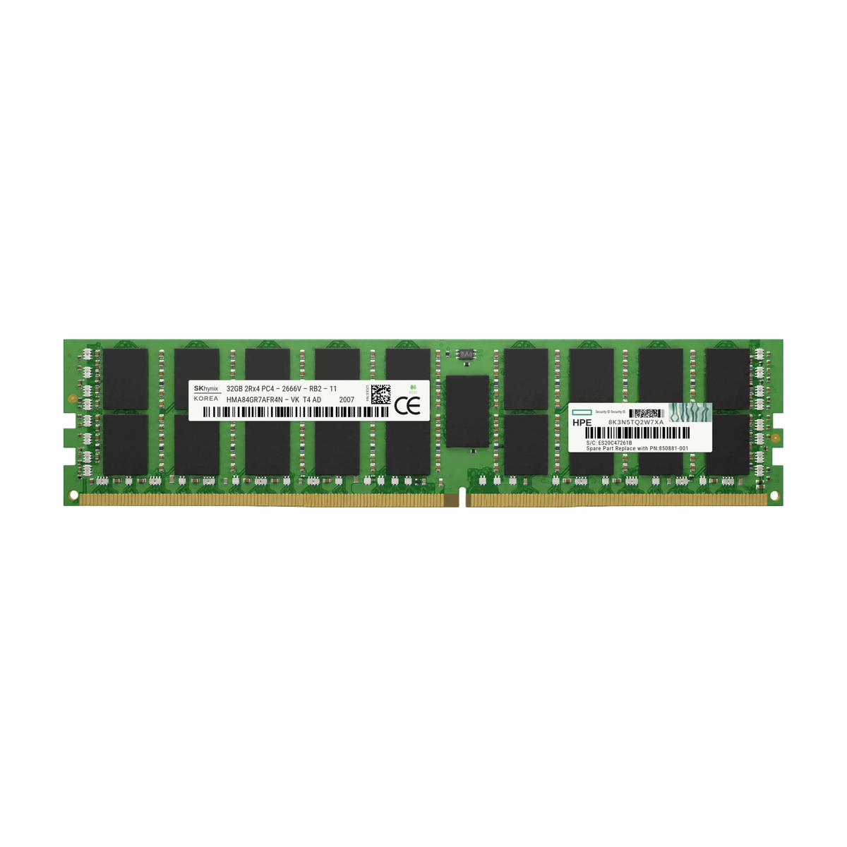 HPE 32GB PC4-2666V DDR4 RDIMM ECC Registered SmartMemory 850881-001
