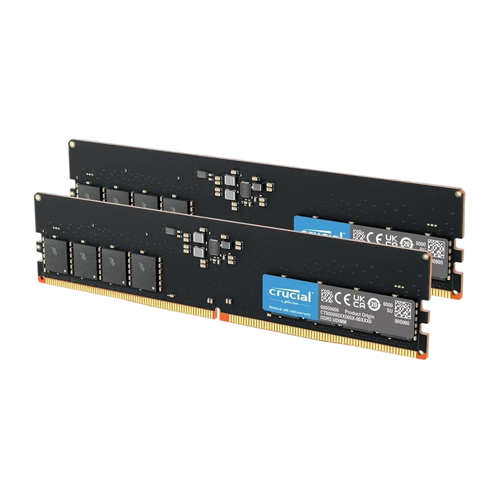 Crucial 128GB (2x64GB) DDR5-5600 CL46 Desktop Memory Black