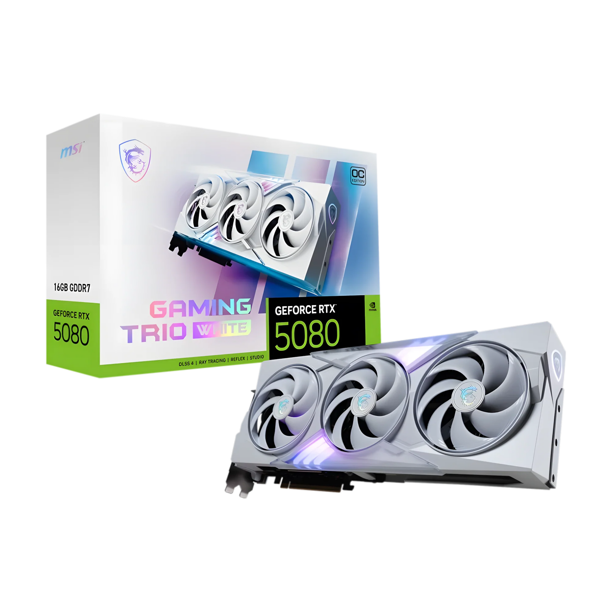 MSI GeForce RTX 5080 16GB GDDR7 Gaming Trio OC White